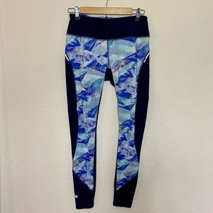 Athleta navy and purple patterned workout pants